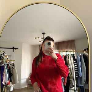 Brave Soul Red Women's Cowl Neck Sweater